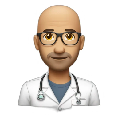 Bald 35 years therapist middleeast noglasses sticker