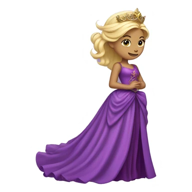 blond princess with a huge purple dress with her purple dragon sticker