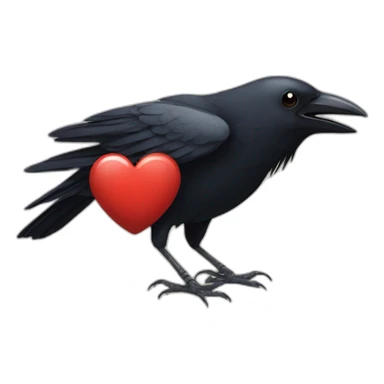 Crow showing heart sticker
