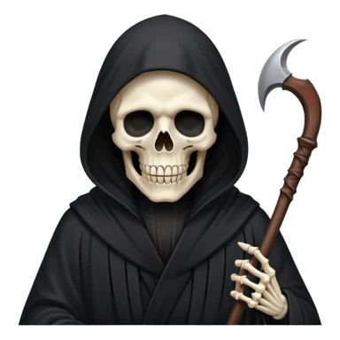 grim reaper not his face him in his black robe that cover his face  sticker