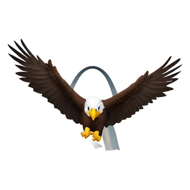 bald eagle flying through the St. Louis arch ￼￼ sticker