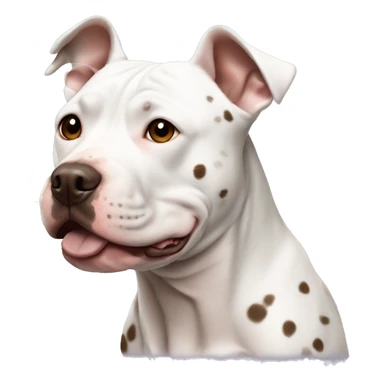 White pit bull with brown spots  sticker