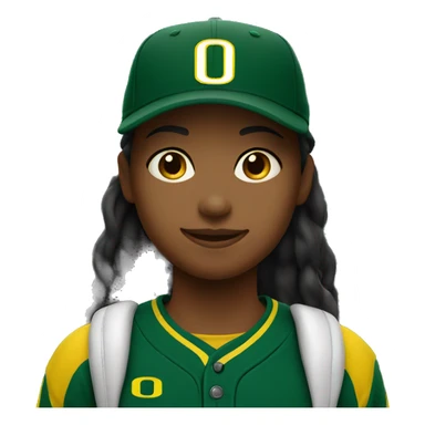 Girl with university of Oregon baseball cap sticker