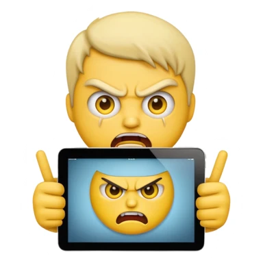 emoji holding ipad angry sticker