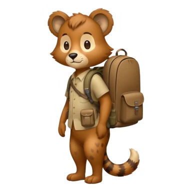  Safari Animal with Backpack  sticker
