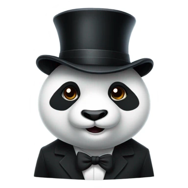 Panda with top hat sticker