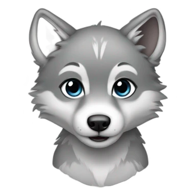 baby grey Wolf sticker