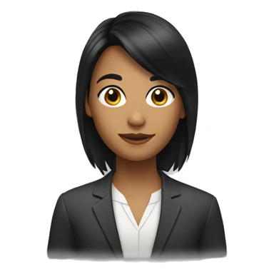 young interviewer with black hair sticker