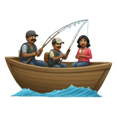 Hispanic fishing on a boat sticker