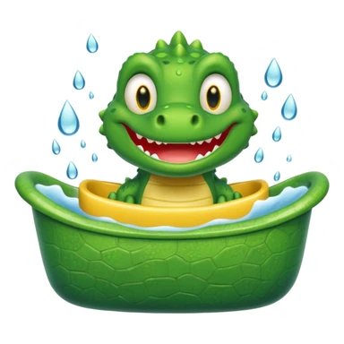 Cute crocodile is showing in the bath tub like game Where's my water sticker