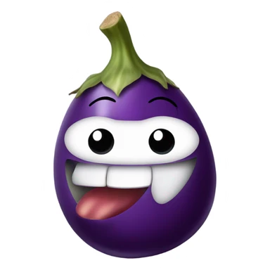 Eggplant emoji with tongue sticking out  sticker