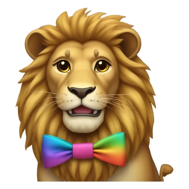 Lion wearing a bow sticker