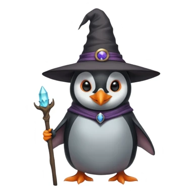 tall Demons Penguins with Witch Hat full body sticker