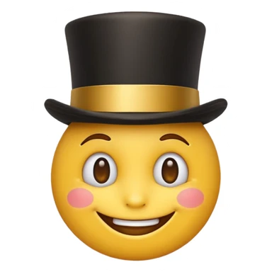 A yellow emoji with a top hat on sticker