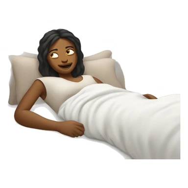 Woman laying in bed sticker