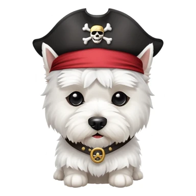West Highland White Terrier dog as a pirate  sticker