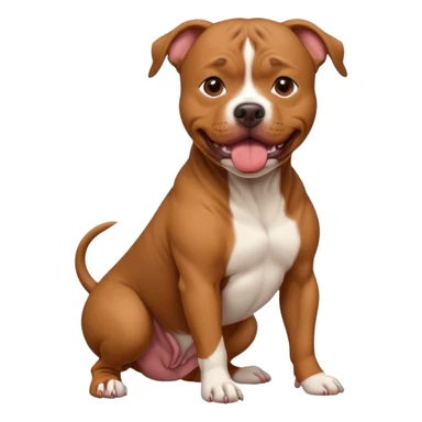 brown pit bull dog burp  sticker