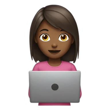 Girl with laptop  sticker