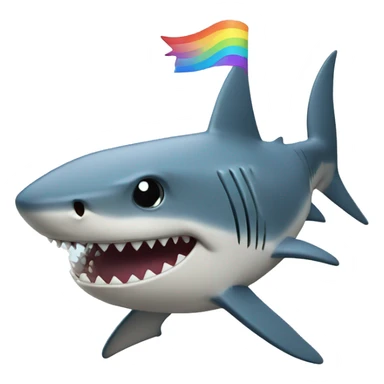 shark with a rainbow mohawk sticker