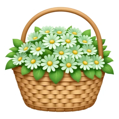 Cycle basket full of white and green pastel flowers sticker