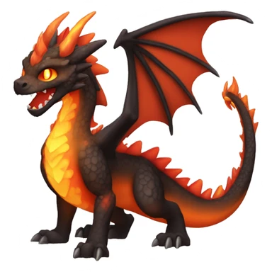  Legendary Cool Brown-Black-Red-Orange-gradient Magma-Lava-Volcano-Dragon-Fakemon full body sticker