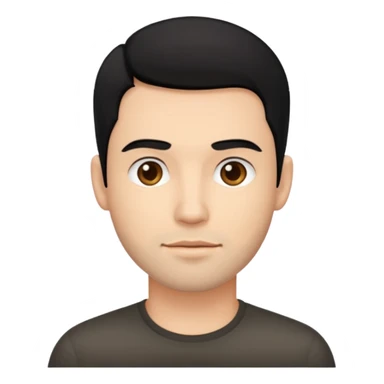 man black hair light skin tone sticker