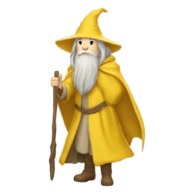 gandalf wearing yellow clothing leading the way sticker
