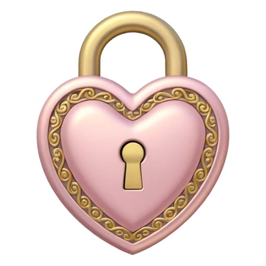The key to the heart lock in soft pink, beige and yellow pastel colors sticker