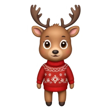reindeer baby  cute, full body , sweater  sticker