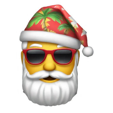 Santa wearing hat sunglasses and Hawaiian shirt sticker