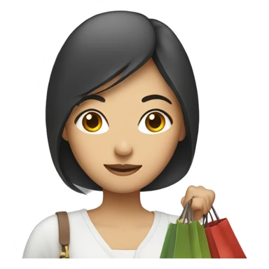 Asian woman holding bags sticker
