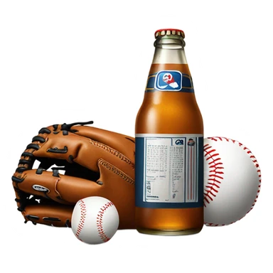 Beer and baseball sticker