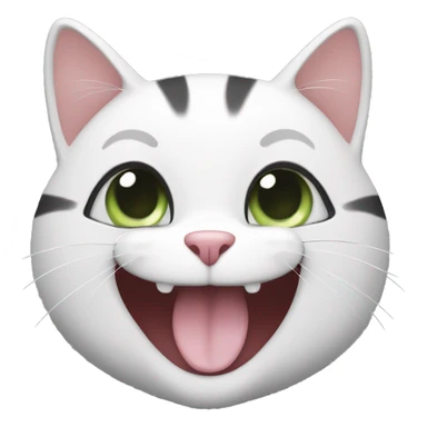 Happy Black and white cat sticker