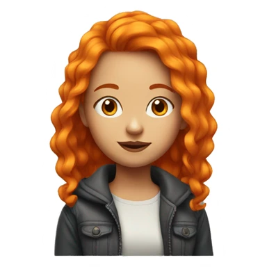 girl with orange hair portrait sticker