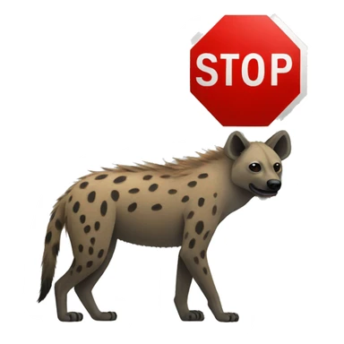 hyena stop sign sticker