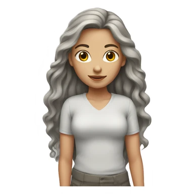 white women with long hair ruby color with gray tabby  sticker