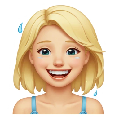 blonde girl laughing tears sticker