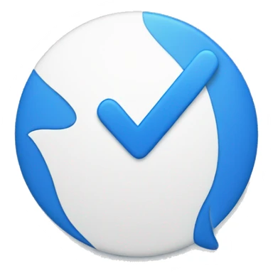 A white tick in blue circle  sticker