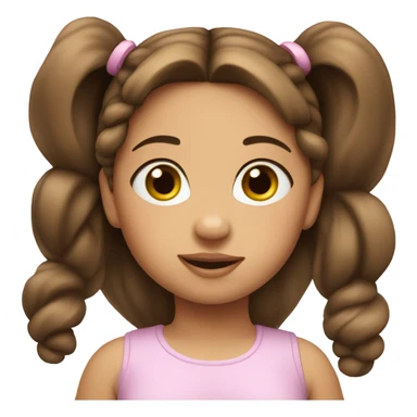 BROWN HAIR BABY GIRL WITH PONYTAILS sticker