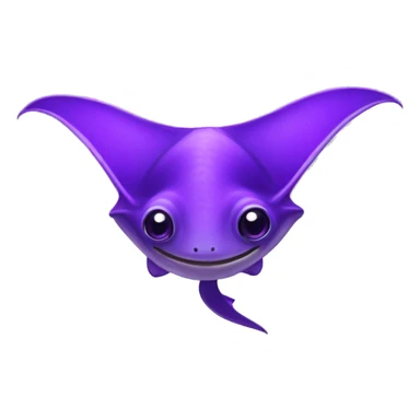 cute purple Manta ray sticker