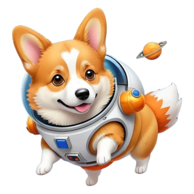 Corgi in space sticker