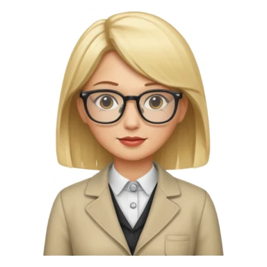 tailor woman with blonde hair and glasses sticker
