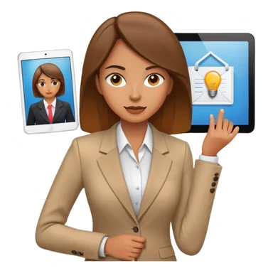 Woman working in office, professional sticker