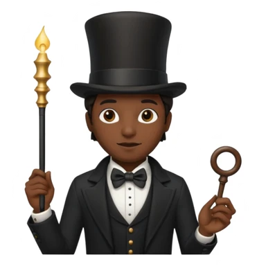 🧍🏼🎩🪄 sticker