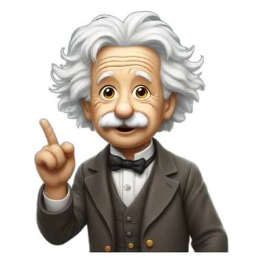 albert einstein raising his finger sticker