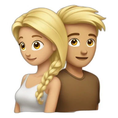 Blonde et un brun qui s’embrassent sticker