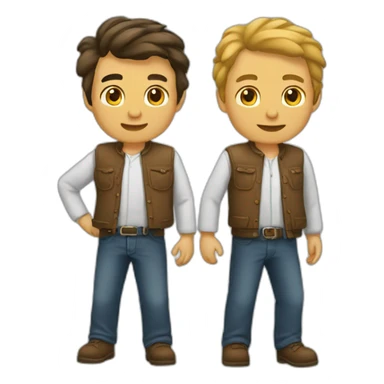 dos hombres hasta la cintura sticker