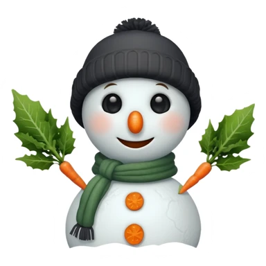 snowman with cucumbers on eyes sticker