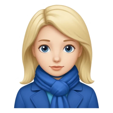 woman in blue coat, scarf sticker
