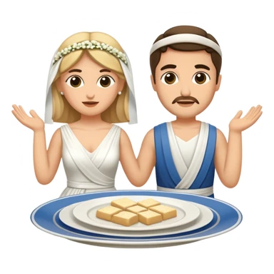 greek wedding breaking plates sticker